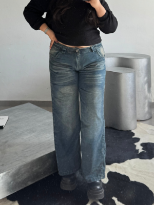 Jean Wide Zara Azul Oxido