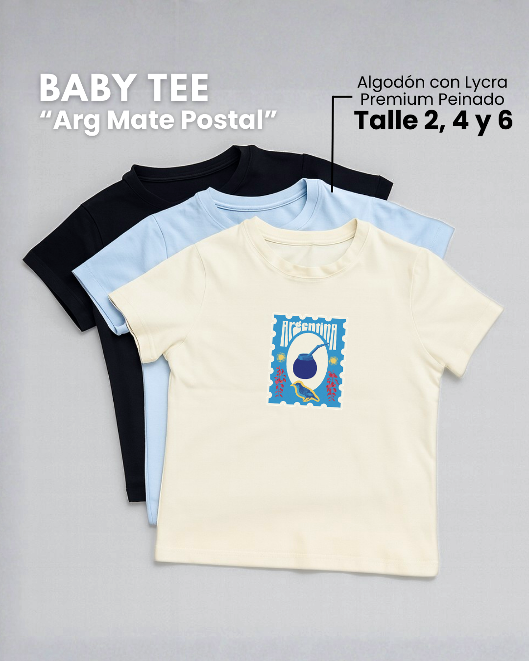 Baby Tee Postal Argentina Mate