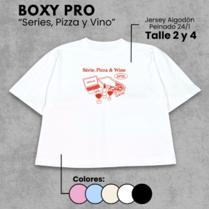 Remera Boxy | Series, Pizza y Vino