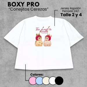 Remera Boxy | Conejitos Cerezas