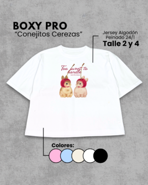 Remera Boxy | Conejitos Cerezas