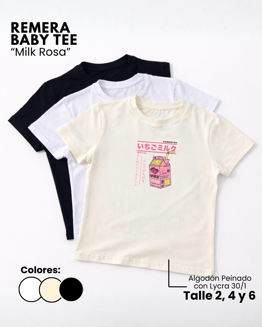 Remera Baby Tee | Milk Rosa - Image 3