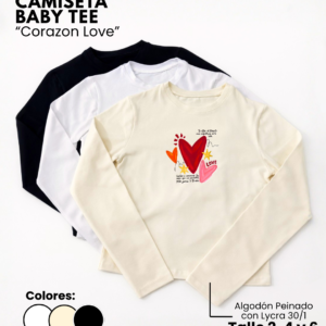Camiseta Baby Tee | Corazón Love