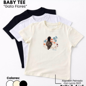 Remera Baby Tee | Gato Flores