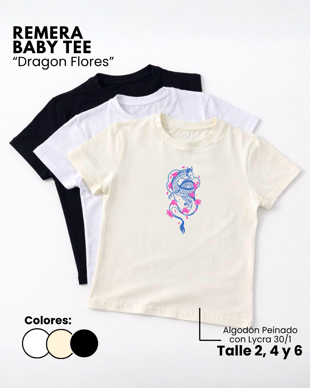 Remera Baby Tee | Dragon Flores