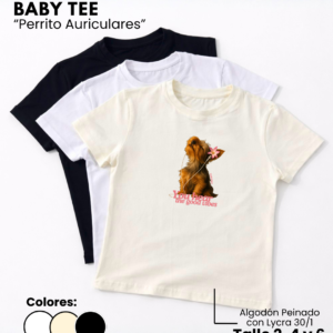 Remera Baby Tee | Perrito Auriculares