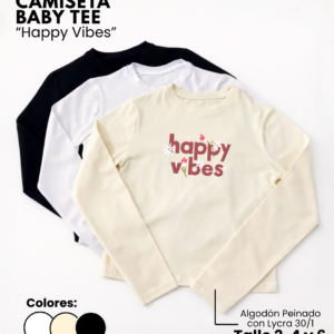 Camiseta Baby Tee | Happy Vibes