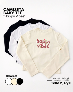 Camiseta Baby Tee | Happy Vibes