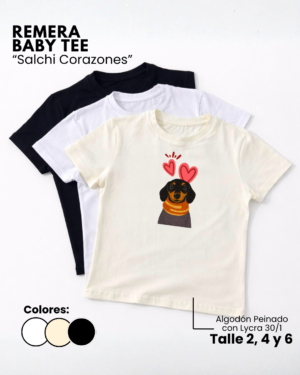 Remera Baby Tee | Salchi Corazones