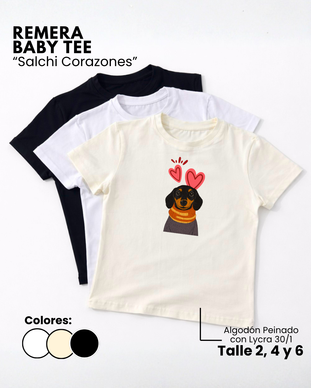 Remera Baby Tee | Salchi Corazones