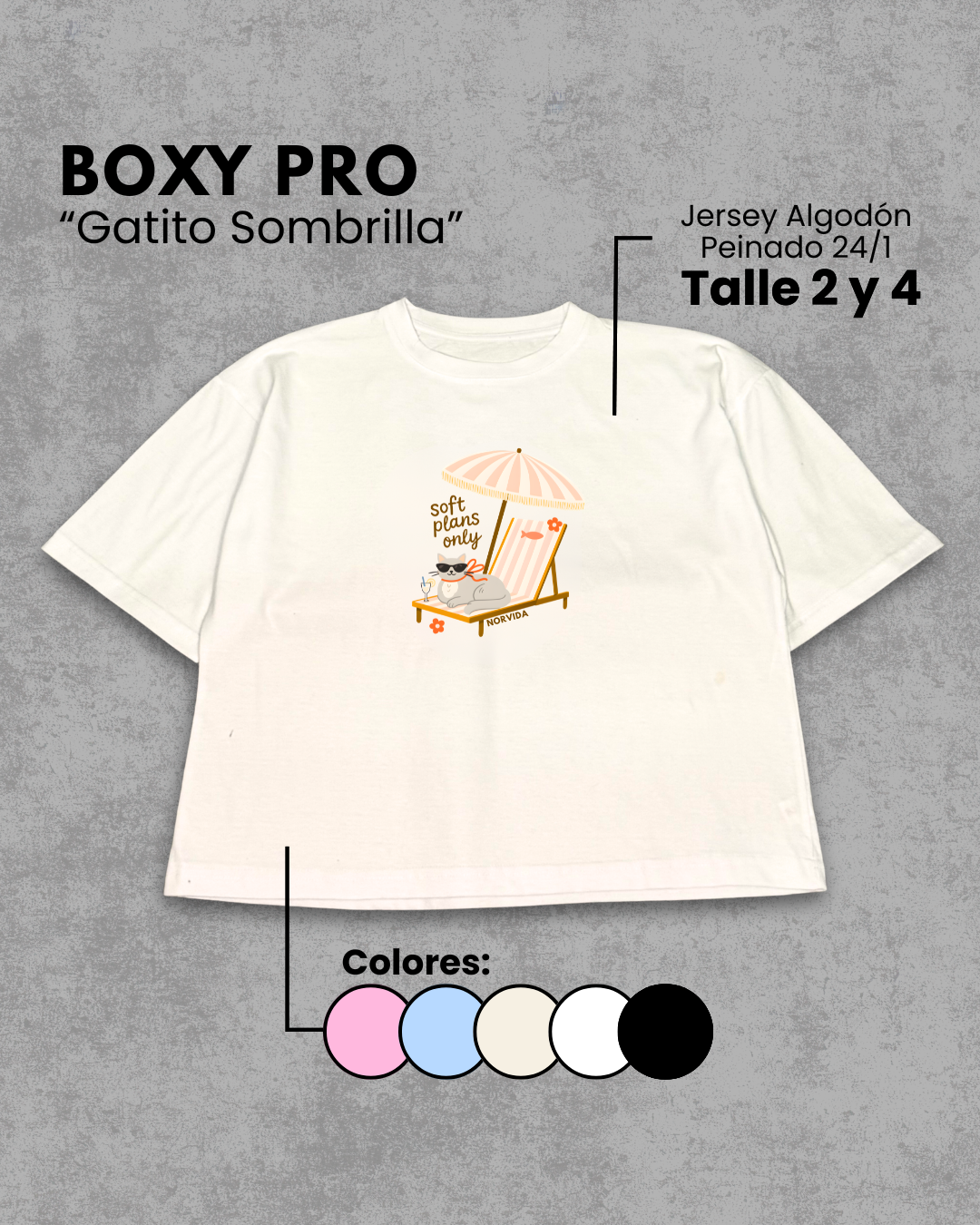 Remera Boxy | Gatito Sombrilla