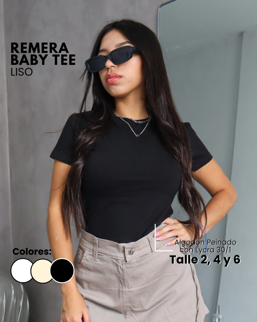 Remera Baby Tee Liso